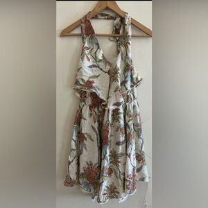 ZIMMERMANN RESORT DRESS HALTER RUFFLE RICRAC 100% SILK NEW 0 XS Paisley floral